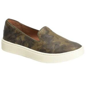 Sofft Somers Genuine Leather Slip-On Sneakers Olive Camouflage Size US 7